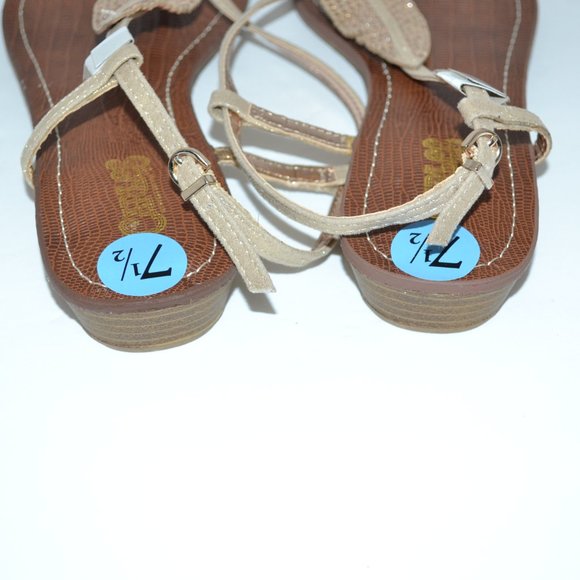 NWT Carlos Santana Gold Rhinestone Sandals 7.5 - Picture 6 of 8